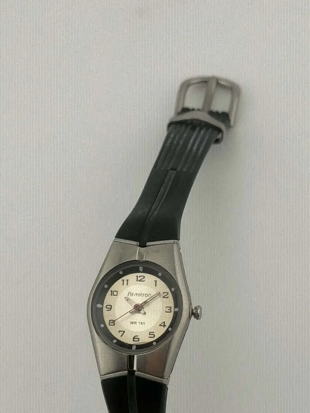 BOGO!-Armitron 25/6355 Quartz Analog Watch with Black Rubber Strap NEW BATTERY